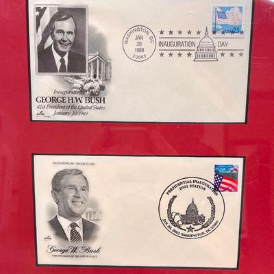Presidents George W. Bush and George H.W. Bush - Inauguration Day - Framed Artcraft Covers