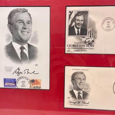Presidents George W. Bush and George H.W. Bush - Inauguration Day - Framed Artcraft Covers