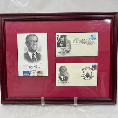 Presidents George W. Bush and George H.W. Bush - Inauguration Day - Framed Artcraft Covers