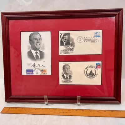 Presidents George W. Bush and George H.W. Bush - Inauguration Day - Framed Artcraft Covers