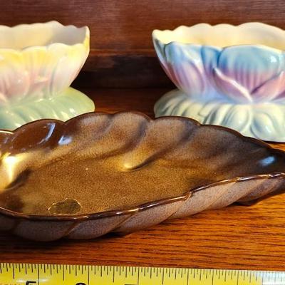 Two Royal Copley Vase and one Frankoma
