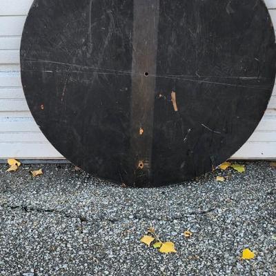 VINTAGE LARGE RAILROAD CROSSING SIGN ~ 36" DIAMETER WOODEN RR CROSSING SIGN