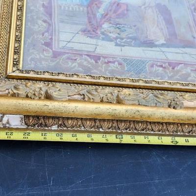 Two Vintage Crafted Antique Needlepoint Tapestry