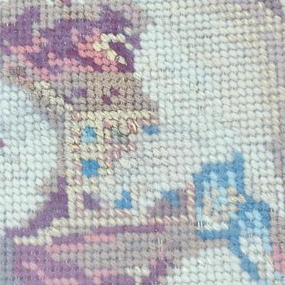 Two Vintage Crafted Antique Needlepoint Tapestry