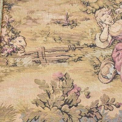 Vintage Renaissance Tapestry 26 by 63, Hand noted 1920