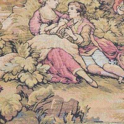 Vintage Renaissance Tapestry 26 by 63, Hand noted 1920