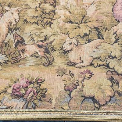 Vintage Renaissance Tapestry 26 by 63, Hand noted 1920
