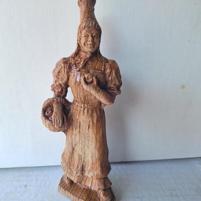 Vintage French Hand carved wooden Figure