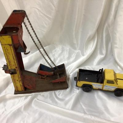 Vintage Conveyor Belt Scoop Metal Toy And Tonka Pickup Truck