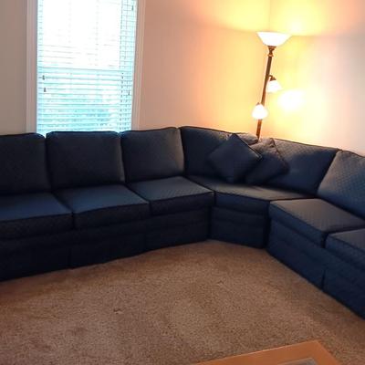 CLEAN 3 PIECE BLUE SECTIONAL SOFA IN GREAT CONDITION