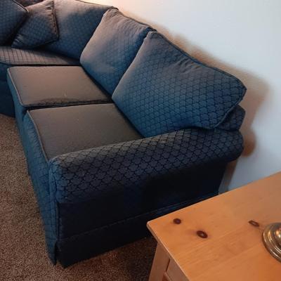 CLEAN 3 PIECE BLUE SECTIONAL SOFA IN GREAT CONDITION