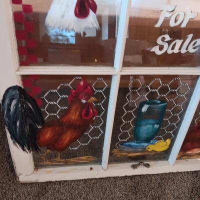 HAND PAINTED REPURPOSED OLD HOUSE PANED WINDOW