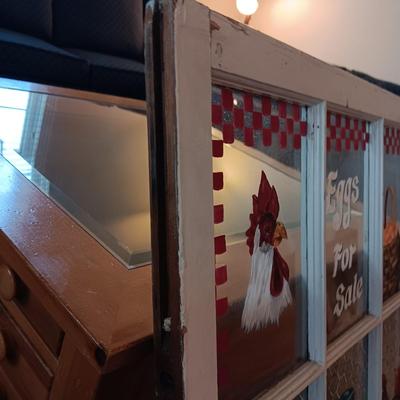 HAND PAINTED REPURPOSED OLD HOUSE PANED WINDOW