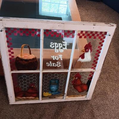 HAND PAINTED REPURPOSED OLD HOUSE PANED WINDOW
