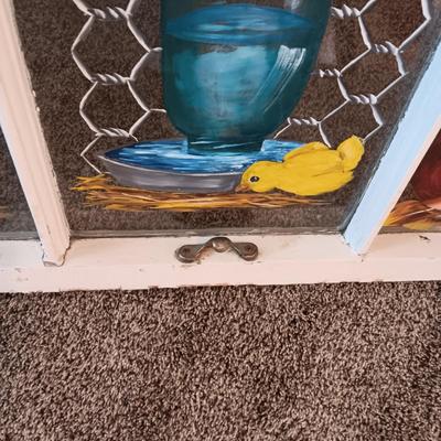 HAND PAINTED REPURPOSED OLD HOUSE PANED WINDOW