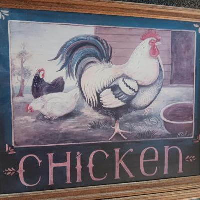 HEN'S/CHICKEN'S FRAMED WALL DECOR