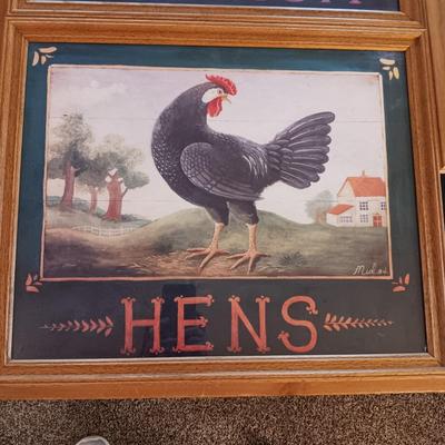 HEN'S/CHICKEN'S FRAMED WALL DECOR