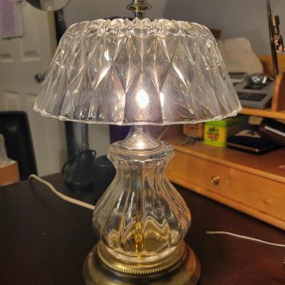 14" Vintage/Antique Art Deco Crystal Lamp