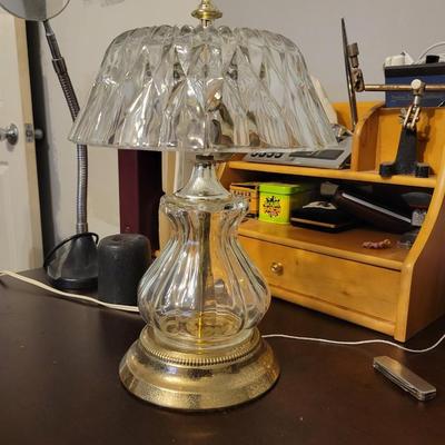 14" Vintage/Antique Art Deco Crystal Lamp