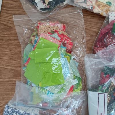 SCRAPS OF SEWING MATERIAL