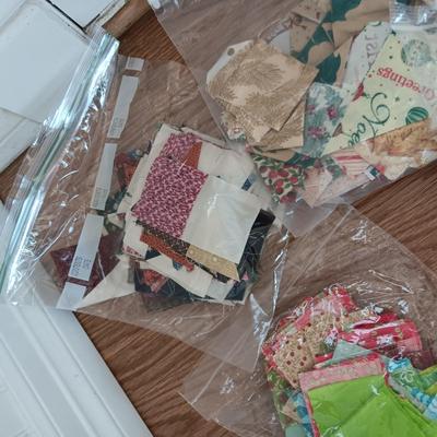 SCRAPS OF SEWING MATERIAL