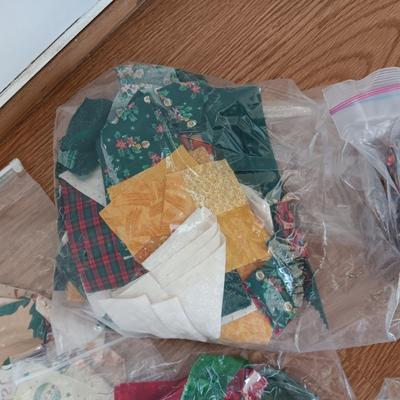 SCRAPS OF SEWING MATERIAL