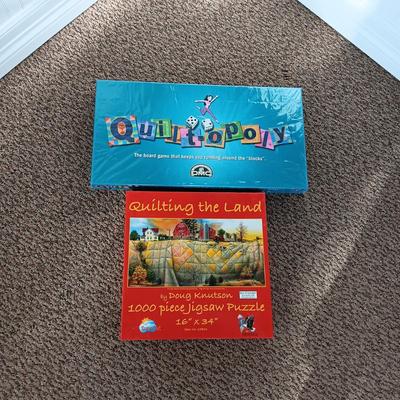 NEW SEALED QUILT-OPOLY BOARD GAME AND 100 PIECE PUZZLE
