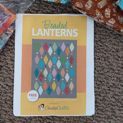 SEWING MATERIAL WITH INSTRUCTION BOOK FOR BEADED LANTERNS QUILT