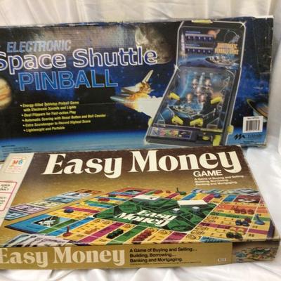Electronic Space Shuttle Pinball Machine and Easy Money Board Game