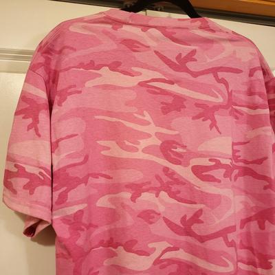 Pink Camo Marilyn Monroe 'Long Live Rock 'N Roll' Tee Shirt Size L