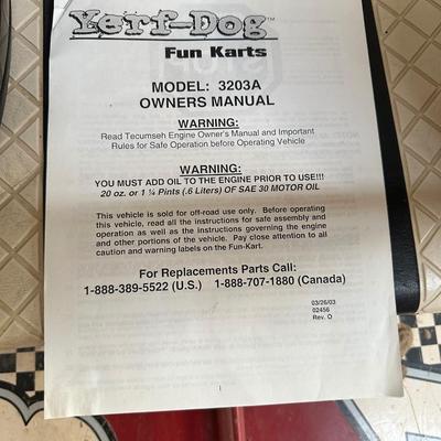 YERF-DOG 2 SEATER GO-KART * RUNS GREAT!