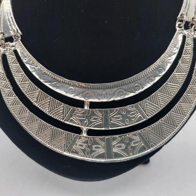 Silvertone Bold Runway Fashion Necklaces