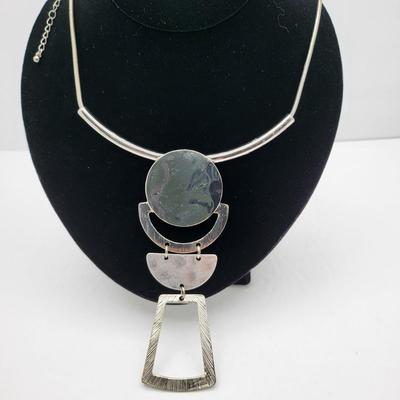 Silvertone Bold Runway Fashion Necklaces