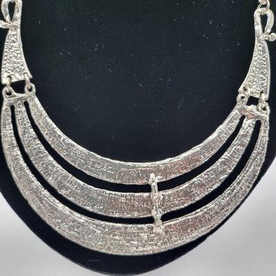Silvertone Bold Runway Fashion Necklaces