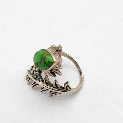 Two Leaf Motif SS & Stone Rings 10.9 Gr