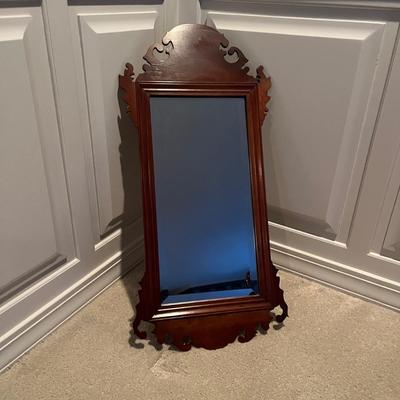 Ornate Wooden Framed Beveled Mirror & Shelf (2DR-MG)