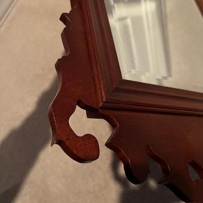 Ornate Wooden Framed Beveled Mirror & Shelf (2DR-MG)