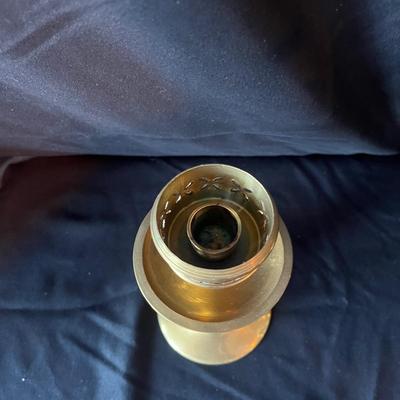 Brass Candleholders with Hurricane Glass (2DR-MG)