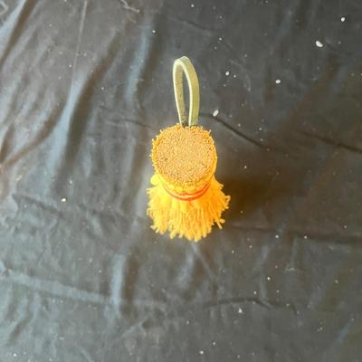 Decorative Folk Art Brooms, Cotton Wreath & Iron Hook (2KD-MG)