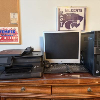 HP desktop computer with printer