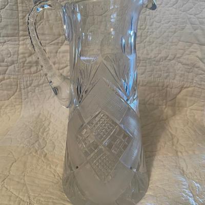 Crystal etched pitcher