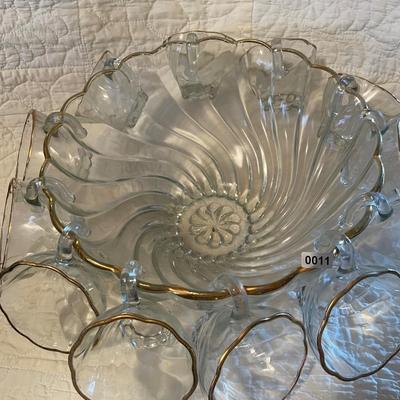 Hazelware colonial swirl-crystal punch bowl