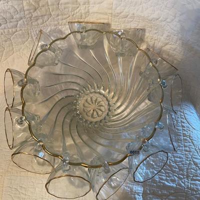 Hazelware colonial swirl-crystal punch bowl
