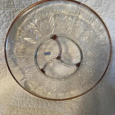 Jeannette glass 3 part relish dish