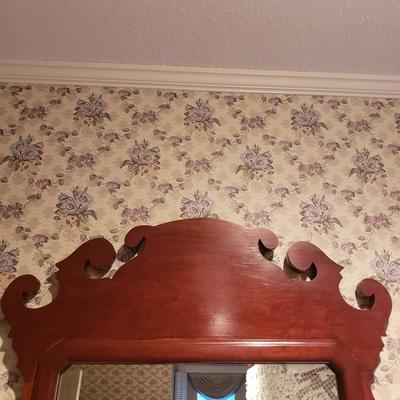 Vintage Wooden Chippendale Mirror (3PB-KD)