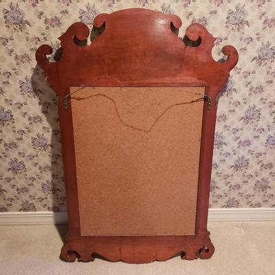 Vintage Wooden Chippendale Mirror (3PB-KD)