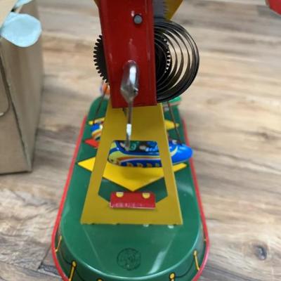 Vintage German Tinplate Clockwork Swinging Gondola
