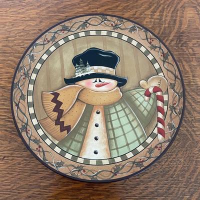 Small Decorative Plate - Snowman