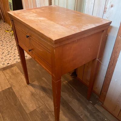 Vintage Sears- Kenmore Sewing Machine in Wooden Desk with Storage.