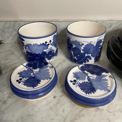 Vintage Hand Painted Ceramic Canisters
